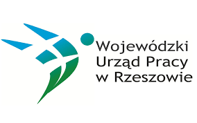 Logo WUP Rzeszów zbudowane jest z abstrakcyjnych figur geometrycznych w układzie przedstawiającym człowieka w kolorach od zielonego po niebieski wersja pionowa